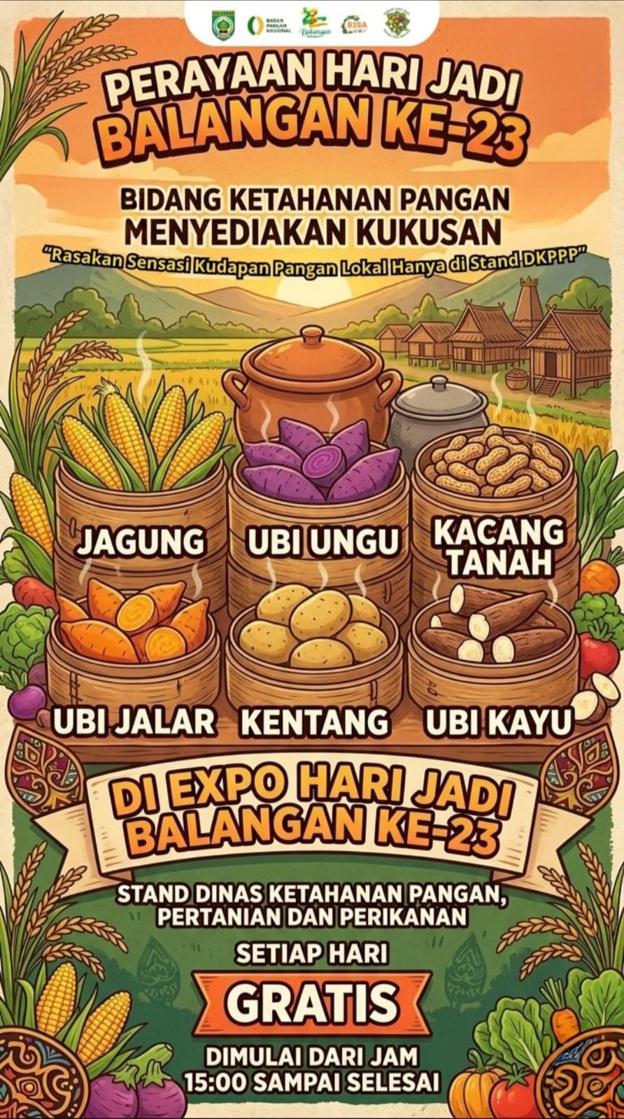 Gaungkan Diversifikasi Pangan, DKP3 Balangan Sajikan Kukusan Gratis di Ekspo