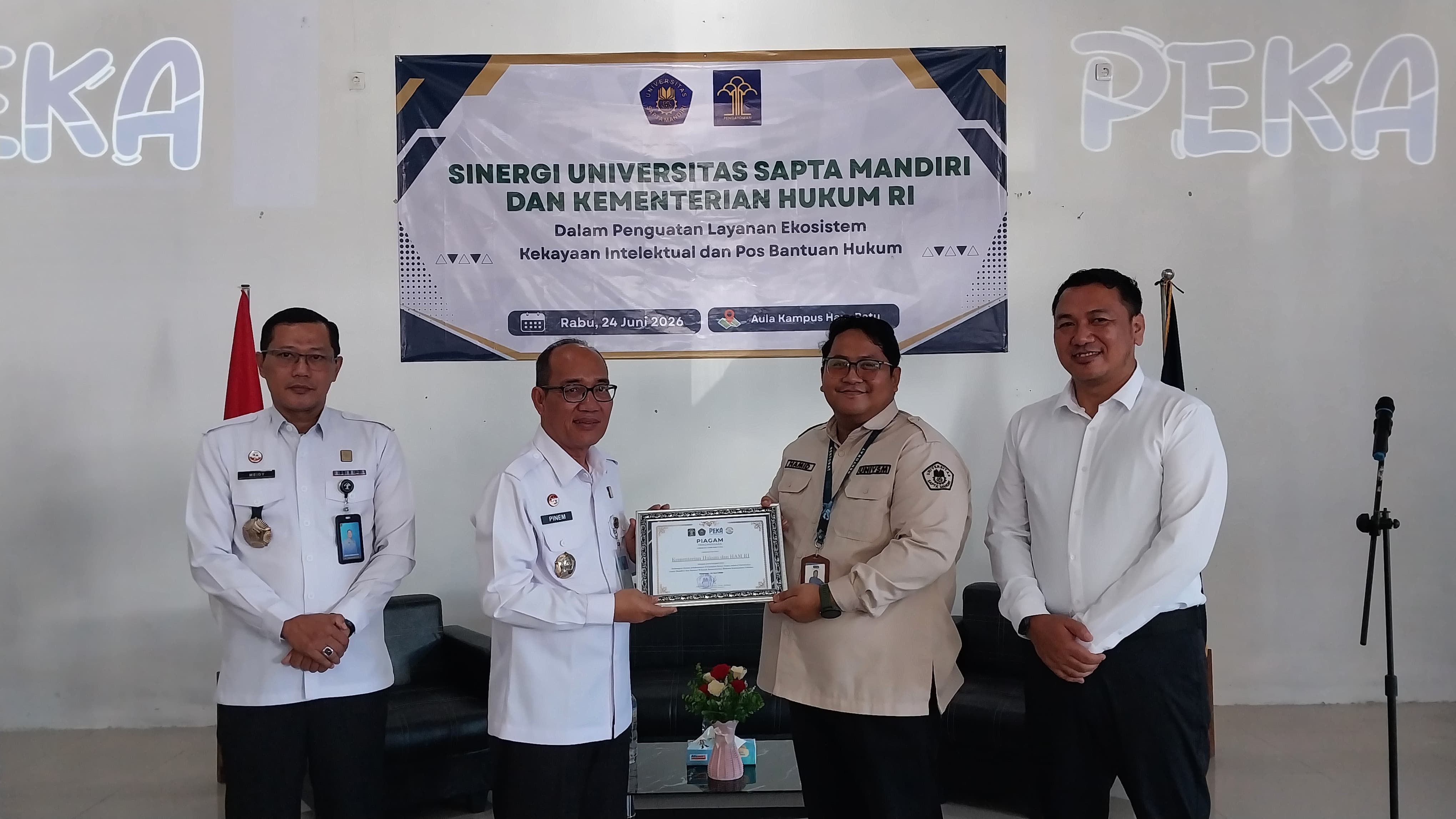 Univsm dan Kementerian Hukum Perkuat Ekosistem Kekayaan Intelektual dan Pos Bantuan Hukum